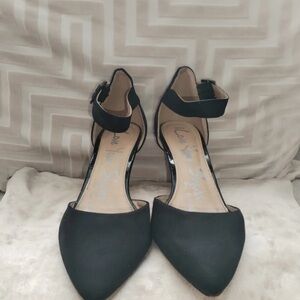 George Elegant Black Ankle Strap Heels